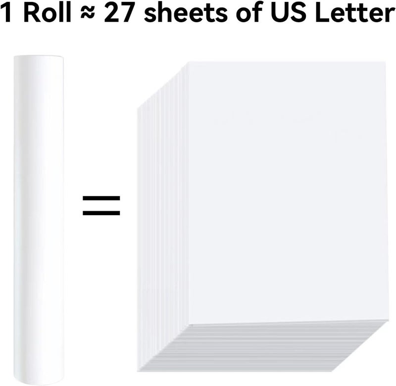 NYEAR 6 Rolls A4 Quick-dry Thermal Paper (210mm/8.27"width/7.6m long,Φ1.18") for portable printer,thicker brighter and the font is clearer to make the printing quality better, (1 roll-27 Sheets) - Image 2
